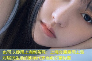 上海交通费用上涨对居民生活的影响